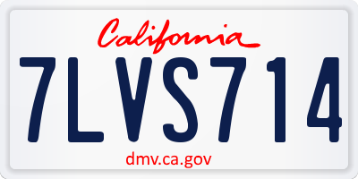 CA license plate 7LVS714