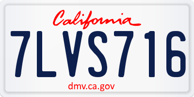 CA license plate 7LVS716