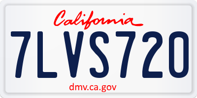 CA license plate 7LVS720