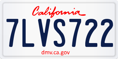 CA license plate 7LVS722