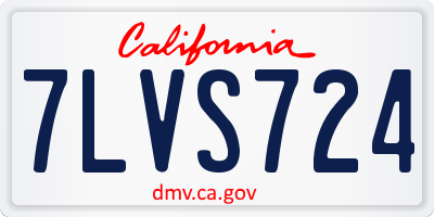 CA license plate 7LVS724