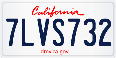 CA license plate 7LVS732