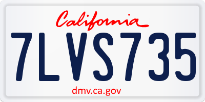 CA license plate 7LVS735
