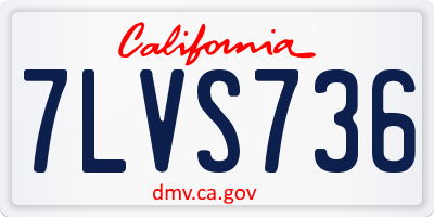 CA license plate 7LVS736