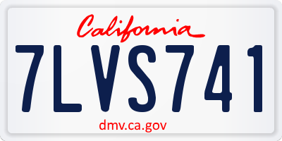 CA license plate 7LVS741