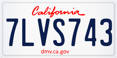 CA license plate 7LVS743