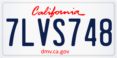 CA license plate 7LVS748