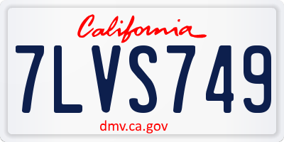 CA license plate 7LVS749