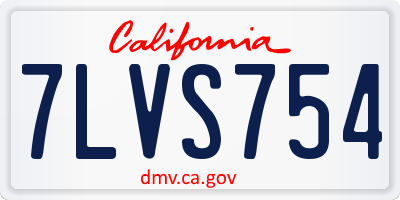 CA license plate 7LVS754