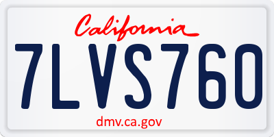 CA license plate 7LVS760
