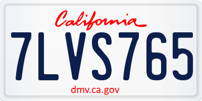 CA license plate 7LVS765