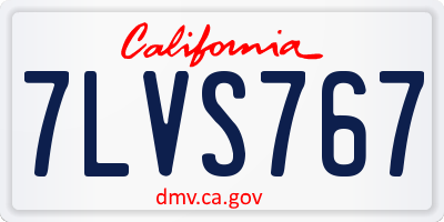CA license plate 7LVS767