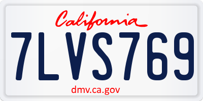 CA license plate 7LVS769