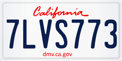 CA license plate 7LVS773
