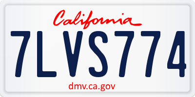CA license plate 7LVS774