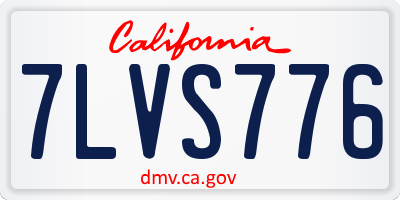 CA license plate 7LVS776