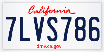 CA license plate 7LVS786