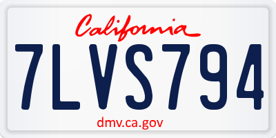 CA license plate 7LVS794
