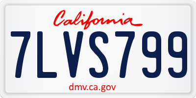 CA license plate 7LVS799