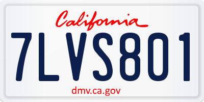 CA license plate 7LVS801