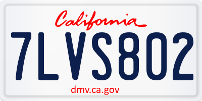 CA license plate 7LVS802