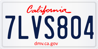 CA license plate 7LVS804