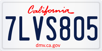CA license plate 7LVS805