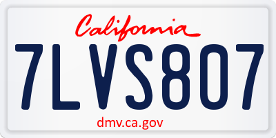 CA license plate 7LVS807