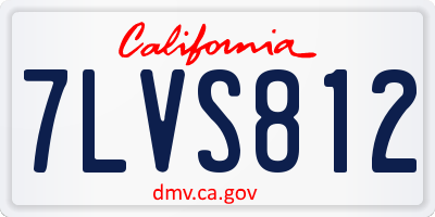 CA license plate 7LVS812