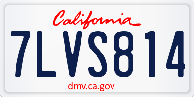 CA license plate 7LVS814