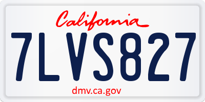 CA license plate 7LVS827