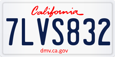 CA license plate 7LVS832