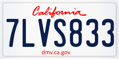CA license plate 7LVS833