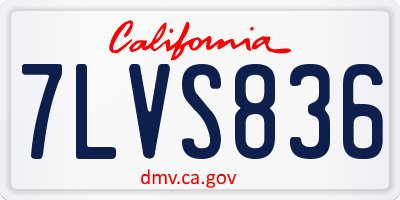 CA license plate 7LVS836
