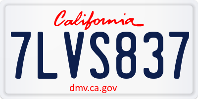 CA license plate 7LVS837