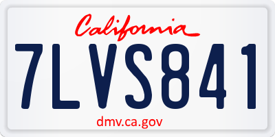 CA license plate 7LVS841