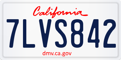 CA license plate 7LVS842