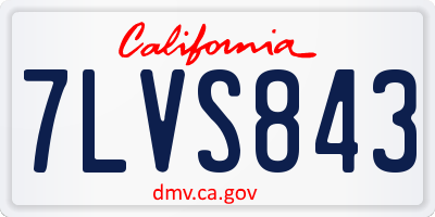 CA license plate 7LVS843