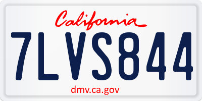 CA license plate 7LVS844