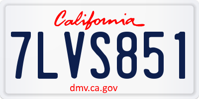 CA license plate 7LVS851