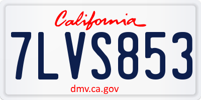 CA license plate 7LVS853