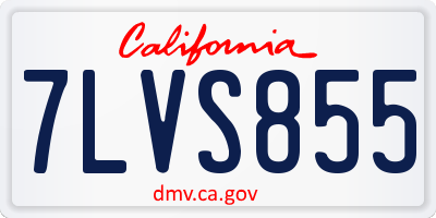 CA license plate 7LVS855