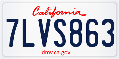CA license plate 7LVS863