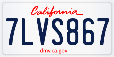CA license plate 7LVS867