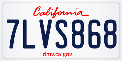 CA license plate 7LVS868