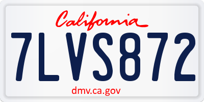 CA license plate 7LVS872