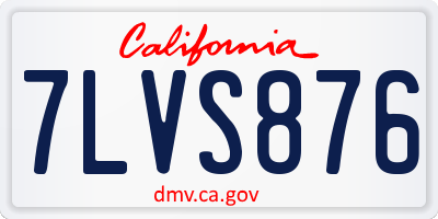 CA license plate 7LVS876