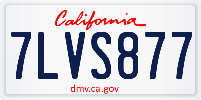 CA license plate 7LVS877