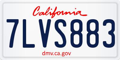 CA license plate 7LVS883