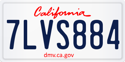 CA license plate 7LVS884